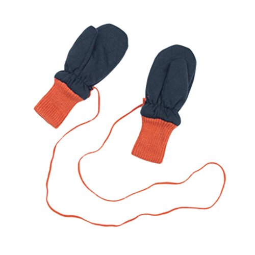 Windproof Gloves, SUKEQ Unisex Kids Thinsulate Waterproof Long Snow Cuff Gloves Ski Mitten (Blue)
