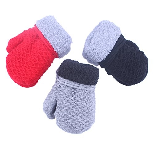 2 or 3 Pairs Toddler Baby Boy Girl Soft Cashmere Winter Mittens Gloves