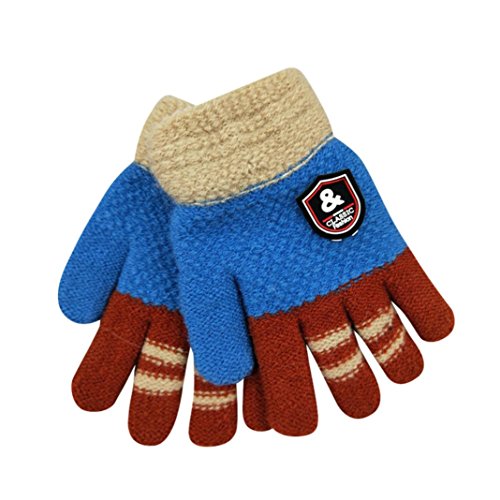 ChainSee Baby Boys Girls Christmas Winter Warm Cute Touchscreen Thicken Gloves (Blue, A)