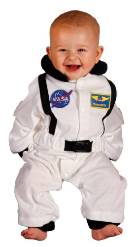 Aeromax Jr. Astronaut Suit with NASA patches and diaper snaps, WHITE, Size 6/12 Months