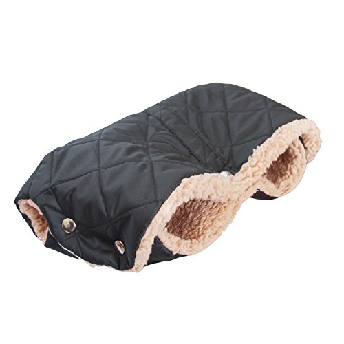 MDSTOP Hand Warmer Muff Fits for Baby Stroller, Waterproof Anti-freeze Gloves for Parents (Black, 50 cm × 22 cm/19.7 inches × 8.7 inches)