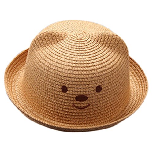 YJYdada Summer Baby Cartoon Children Breathable Hat Straw Hat Kids Hat Boy Girls Hat Cap (Coffee)