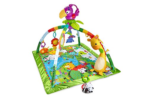 Fisher-Price DFP08 - Rainforest Erlebnisdecke, Krabbeldecke mit Musik und Lichtern, Spieldecke für Babys mit weichem Spielbogen,  ab 0 Monaten