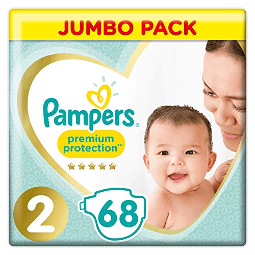 Pampers Premium Protection Windeln, Gr. 2 (4-8kg), Jumbopack, 1er Pack (1x 68 Stück)